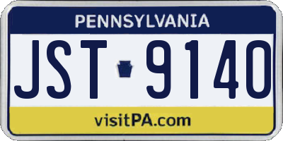 PA license plate JST9140