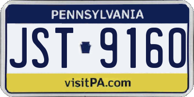 PA license plate JST9160