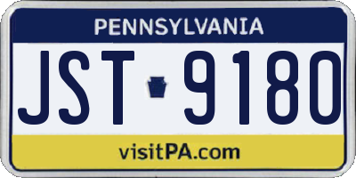 PA license plate JST9180