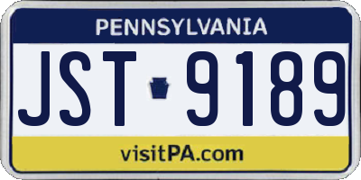 PA license plate JST9189