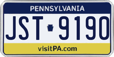 PA license plate JST9190