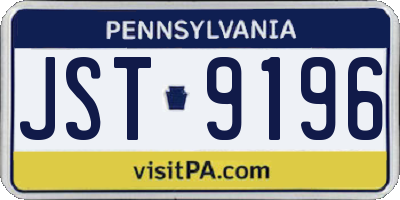 PA license plate JST9196