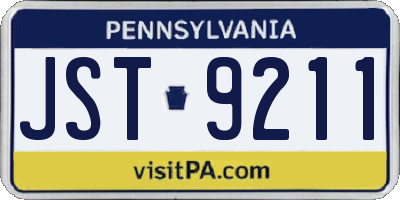 PA license plate JST9211