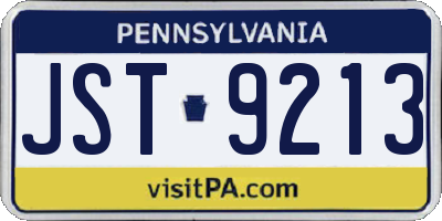 PA license plate JST9213