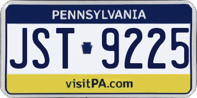 PA license plate JST9225
