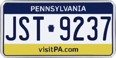 PA license plate JST9237
