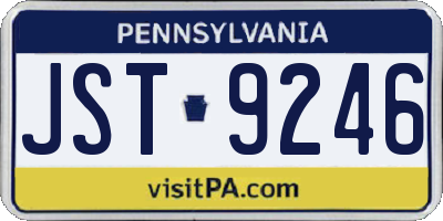 PA license plate JST9246