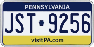 PA license plate JST9256