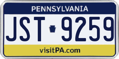 PA license plate JST9259