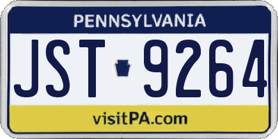 PA license plate JST9264