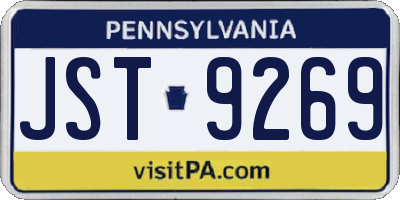 PA license plate JST9269