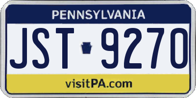 PA license plate JST9270