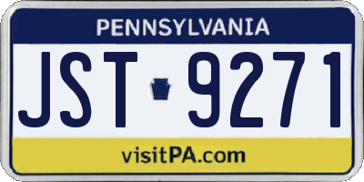 PA license plate JST9271