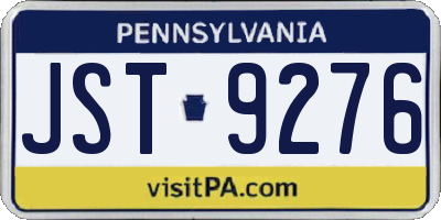 PA license plate JST9276