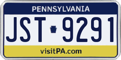 PA license plate JST9291