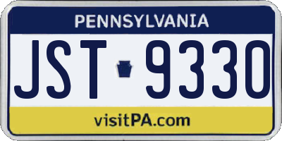 PA license plate JST9330