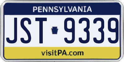 PA license plate JST9339