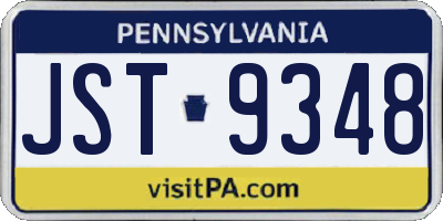 PA license plate JST9348
