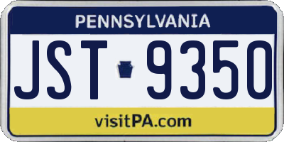 PA license plate JST9350