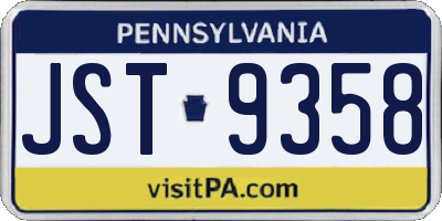 PA license plate JST9358