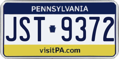 PA license plate JST9372