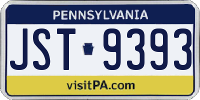 PA license plate JST9393
