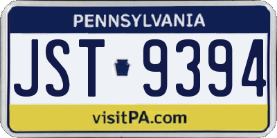 PA license plate JST9394
