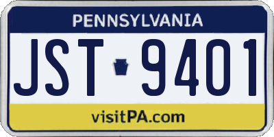 PA license plate JST9401