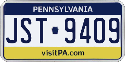 PA license plate JST9409