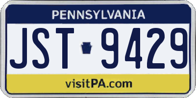 PA license plate JST9429