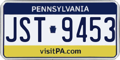PA license plate JST9453