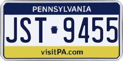 PA license plate JST9455