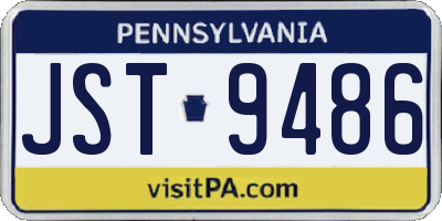 PA license plate JST9486