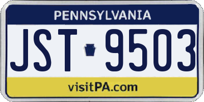 PA license plate JST9503