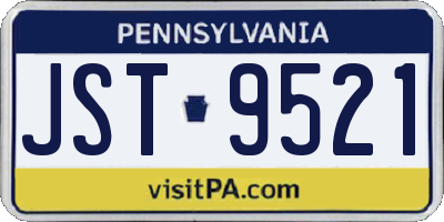 PA license plate JST9521