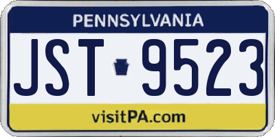 PA license plate JST9523