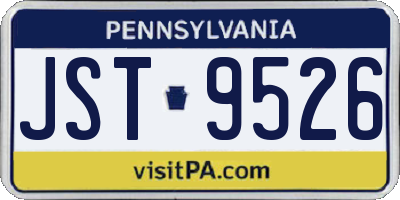 PA license plate JST9526