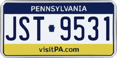 PA license plate JST9531