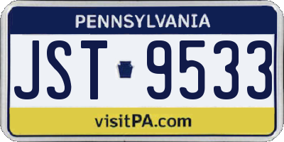 PA license plate JST9533