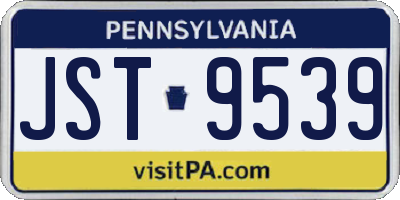 PA license plate JST9539