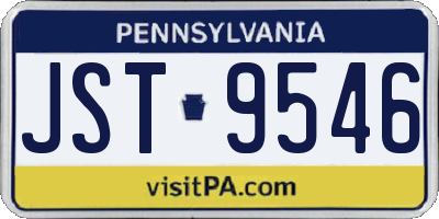 PA license plate JST9546