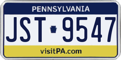 PA license plate JST9547