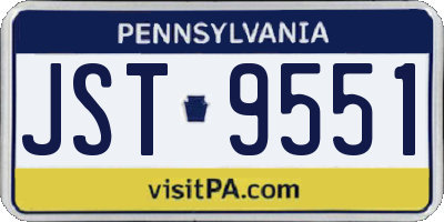 PA license plate JST9551