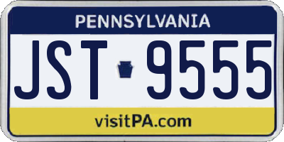 PA license plate JST9555
