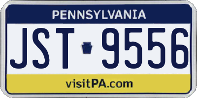 PA license plate JST9556