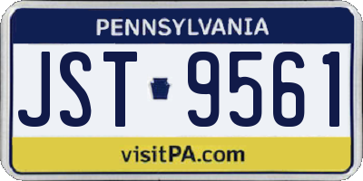 PA license plate JST9561