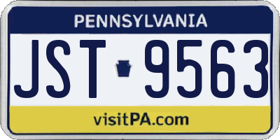 PA license plate JST9563