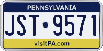 PA license plate JST9571