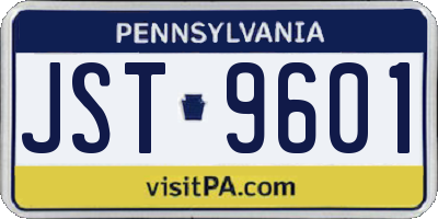 PA license plate JST9601