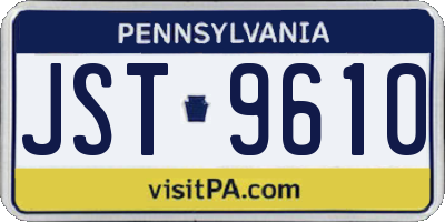 PA license plate JST9610